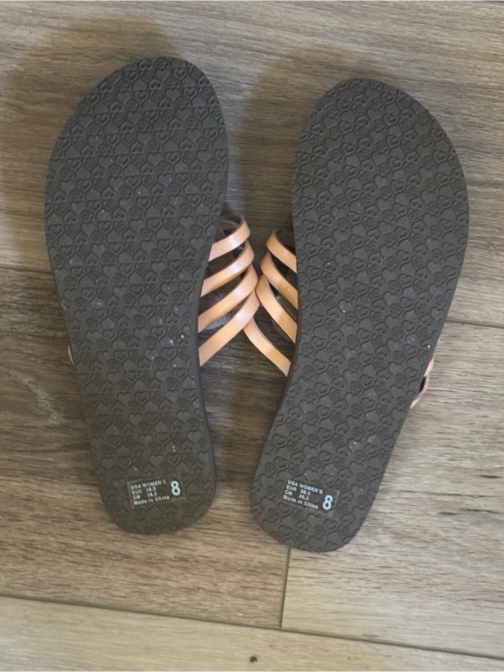 Women's Beige Strappy Thong Sandals - Picture 3 of 3